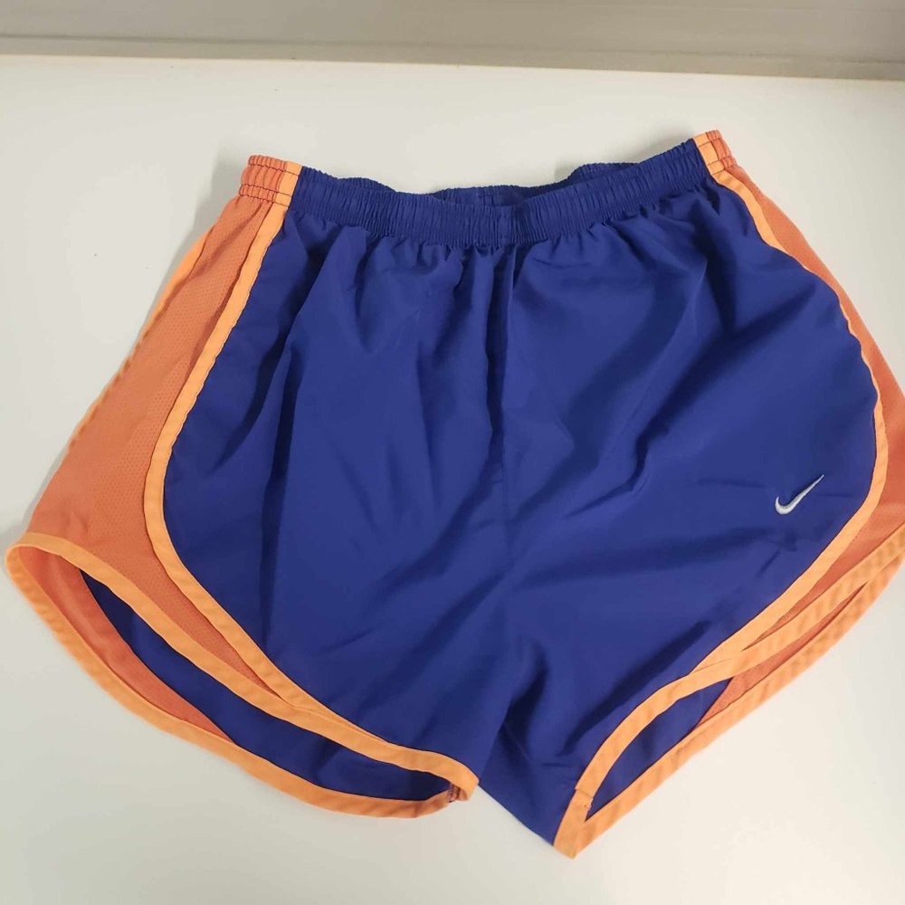 Womens Nike Dri-Fit Running Shorts Navy, Purple & Orange.